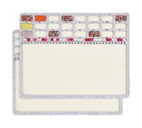 BENECREAT 5Pcs Felt Beading Mat, 14.4x11Inch/36.6x28.2cm Rectangle Bead Design Board with Centimeter Alphabetic Scale for Jewelry Making and Craft Projects, Silver