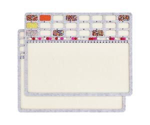 BENECREAT 5Pcs Felt Beading Mat, 14.4x11Inch/36.6x28.2cm Rectangle Bead Design Board with Centimeter Alphabetic Scale for Jewelry Making and Craft Projects, Silver