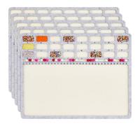 BENECREAT 5Pcs Felt Beading Mat, 14.4x11Inch Rectangle Bead Design Board with Centimeter Alphabetic Scale for Jewelry Making and Craft Projects, Silver