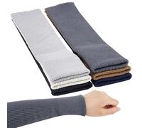 BENECREAT 6 Colors Knit Cuff Sleeve Ribbing Cuff Fabric, 40x7cm Tubular Rib Cuffing Replacement for Waistband Leg Arms Wear Cotton Padded Jacket Sportswear Cuffs Extension, Rainbow Color