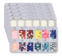 BENECREAT 6 Pack 12 Grid Felt Beading Mat (7x4 Inch) - 6mm Thick Jewelry Making Board, Design Tray for DIY Beads & Supplies (Gray)