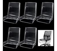 BENECREAT 6 Pack Plastic Chair Covers for Dining, Clear Waterproof PE Seat Protector, Chair Slipcovers for Pet Claws, Kitchen and Home Use, Open: 567x515x775mm/22.3x20.3x30.5inch