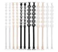 BENECREAT 6 Pairs 2 Style Flower Adjustable Underwear Strap, Pearl Underwear Lace Bra Strap Black/White/Beige Women's Bra Straps for Underwear Strap Replacement Bra with Removable Straps