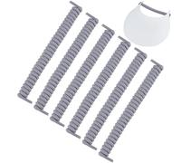BENECREAT 6 Pairs Sun String Visor Cord, Curly Elastic Shoe Lace for Foam Sun Hat Sports Shoes, 5.3~5.7inch Long, Gray, 5.3~5.7inch