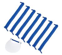 BENECREAT 6 Pairs Sun String Visor Cord, Dark Blue Curly Shoelaces Replacement Elastic Shoe Lace for Foam Sun Hat Sports Sports Shoes