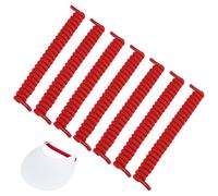BENECREAT 6 Pairs Sun String Visor Cord, Red Curly Shoelaces Replacement Elastic Shoe Lace for Foam Sun Hat Sports Sports Shoes