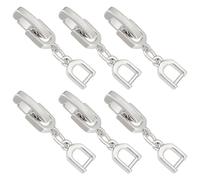 BENECREAT 6 Pcs Real Platinum Plated Necklace Extender, 19.6x5.2mm Foldover Extension Chain Clasps, Necklace Extensions Closure End Caps for Bracelet Jewelry Making DIY Finding