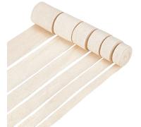 BENECREAT 6 Sizes Herringbone Cotton Twill Tape, 15~54mm Wide Herringbone Webbing Tape Roll Natural Twill Tape Ribbon for DIY Crafts Sewing Knit (Beige, 12m)