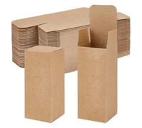 BENECREAT 60 Packs Kraft Paperboard Gift Boxes, 5x5x12cm/2x2x4.7 Inch Rectangle Gift Boxes Bulk for Birthday Christmas Party Gifts, Party Favors, Homemade and Business