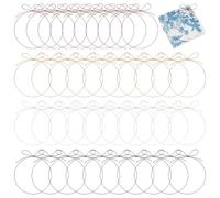 BENECREAT 60Pcs Elastic Bows Pre-Tied Gift Box Bows, 9.84 Inch PET Ribbon Stretch Loops for Craft Party & Christmas Decor, Gold,Silver,Black, Red, 15Pcs/Color