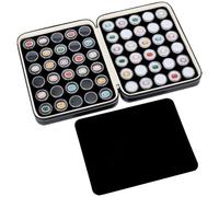 BENECREAT 60pcs Leather Jewelry Display Case Box, 2 Colors Plastic Loose Diamond Box, Gem Diamond Gemstone Display Collection Storage Box for Small Items, Gemstones, Jewellery Display, Black