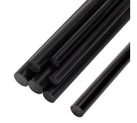 BENECREAT 6Pcs 3 Sizes Black Acetal Copolymer Rod, 8mm 10mm 12mm Diameter x 30cm Length Round Acetal Rod Acetal Bar Dowel Rod, 2pcs/size