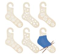 BENECREAT 6Pcs 3 Styles Set Wooden Sock Blockers for Knitting, 34cm/13.39inch Plants Shaped Sock Ruler, Sock Shaping Tools for Handmade Sock Crafting and Display, Blanched Almond Color