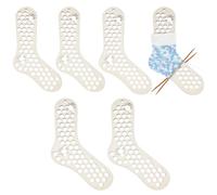 BENECREAT 6Pcs 3Size Wooden Sock Blockers, Honeycomb Knitting Sock Ruler Stocking Blockers Socking Stretchers for Knitting Christmas Socks & Crochet Stocking Knitters, 5mm Thick, 2Pcs/Size