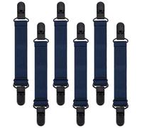 BENECREAT 6PCS Adjustable Elastic Boot Straps, Dark Blue Pant Leg Straps Clips, Stirrups Leg Straps for Motorcycle Mitten Pants Women Men Pants Tucked