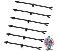 BENECREAT 6Pcs Black Arrow Spinners, 300×32.5×6.5mm/11.81×1.28×0.26inch Plastic Large Arrow with Suction Cup, Spinners Pointer for Activities, Party Board Wedding Parking Sign