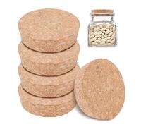 BENECREAT 6pcs Cork Bottle Stoppers, Tapered Cork Plugs, 8cm Diameter, Beige, Round, Ideal for Wines, Decorative Bottles, DIY Crafts
