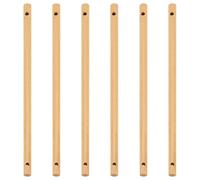 BENECREAT 6PCS Wooden Dowels with Two Holes, 300mm Navajo White Round Wooden Rod Sticks for Crafts and Cake Dowels and Flag Making DIY Hardwood Craft, Hole: 5.5mm
