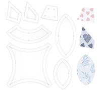 BENECREAT 7 Shapes Double Wedding Ring Acrylic Quilting Template, Transparent Acrylic Quilting Templates Rulers 2.5mm Thick for Woodworking, Quilting Sewing Needlework Craft