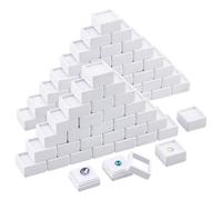 BENECREAT 70pcs White Gemstone Display Box, Square Gem Box 29.5mm, 16mm Thick, Plastic, Waterproof, Stackable