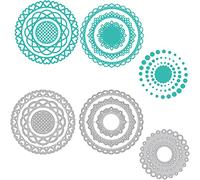 BENECREAT 7pcs 3 Styles Circular Elements Frame Cutting Dies, Round Metal Embossing Stencils Die Cut Set for Card Scrapbooking and DIY Craft Album Paper Card Decor, 0.8mm Thick