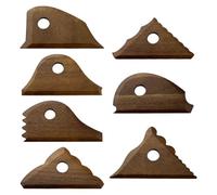 BENECREAT 7Pcs Pottery Foot Shaper Trimming Tools, Pine Wood Clay Sculpting Tools, Pottery Ribs for Ceramic Modeling and Foot Shaping 56~68mmx105~107mmx5.5mm/2.2~2.68x4.13~4.21x0.22inch