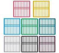 BENECREAT 8 Colors Square Diamond Art Ruler, Acrylic Diamond Dot Drill Alignment Tool, 10x10cm/ 4x4inch Double-Row with Grid Diamond Painting Rulers for DIY Projects, Full Drill or Partial 3D Design