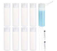 BENECREAT 8 Pack 50ml 1.7oz Travel Squeezable Bottles Clear Plastic Sample Flip Cap Bottle Refillable Travel Containers for Makeup Cosmetic Toiletries Liquid