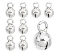 BENECREAT 8 Pcs 925 Sterling Silver Bell Pendants, 5.1mm Wide Mini Jingle Bells Dangle Charm for Necklace Pendants Earrings Jewelry Making DIY Crafts Findings