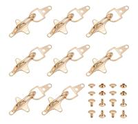 BENECREAT 8 Sets Alloy Clothing Accessories Coat Buckles, Shirts Dresses Shawl Lobster Clasp Clips with Rivet Cardigan Collar Clips for Coat Down Jacket Sewing Accessories, Golden