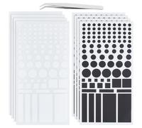 BENECREAT 8 Sheets LED Light Blocking Stickers, Black and White Light Dimming Stickers, 100% Dimming of LED Cover for Clocks, Routers, Controllers(with Tweezer)