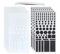 BENECREAT 8 Sheets LED Light Blocking Stickers, Black and White Light Dimming Stickers, 50% Dimming of LED Cover for Clocks, Routers, Controllers(with Tweezer)