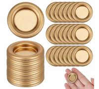 BENECREAT 80 Pcs Incense Cone Holder, 29mm/1.14 Inch Small Tinplate Incense Burner Holder, Flat Round Incense Cone Tray for Meditation Yoga Spa Room Decor, Golden