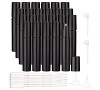 BENECREAT 80pcs 3ml Matte Plastic Fine Mist Spray Bottle, Mini Plastic Black Spray Bottles with 6pcs Pipettes, 2pcs Funnels and 2pcs Plastic Pump for Travel Perfume, Essential Oil