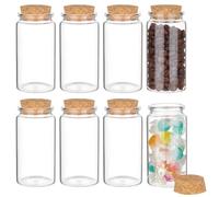 BENECREAT 8pcs 120ml/4oz Mini Glass Bottles with Cork Stoppers, Classic Style, Glass Bottle, Wedding & Party Supplies, DIY Craft, Shower Favors