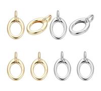 BENECREAT 8Pcs 2 Colors Real 18K Gold Plated Brass Buckle, Brass Pendant Clasp Connectors, Brass Metal Spring Gate Rings for Bracelet, Necklace Jewelry and Keychains Making