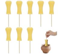 BENECREAT 8Pcs 8.2×1.9 Inch Pottery Sponges Stick, Burr Repair Sponge Stick, Ceramic Throwing Stick for Burr Repairing Ceramic Tools Clay Making Carving and Shaping
