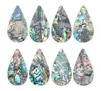 BENECREAT 8pcs Abalone Shell Cabochon Natural Paua Shell Cabochons Teardrop Abalone Shell Charms Single-Sided Shell Cabochons for Wall Decor, DIY Jewelry Making, 34x19x1.5mm