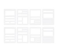 BENECREAT 8pcs Acrylic Drawing Painting Stencils Templates, 3.5x2.48x0.1inch Rectangle Swatching Template Stencil for DIY Scrapbooking, Fabric Walls, Crafts and Arts, Paper, Home Decoration