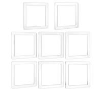 BENECREAT 8Pcs Clay Rolling Frame Set, 8 Thickness Fondant Roller Depth Guide, Acrylic Rolling Pin Gauge Tools for Ceramics, Clay and DIY Handicrafts