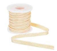 BENECREAT 9.14m Light Yellow Twisted Lip Cord, 10mm Wide Flat Cord-Edge Piping Trim Braid Ribbon for Dress Costume Sewing, Home Textile Decoration, 2mm Thick