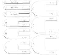 BENECREAT 9 Sizes Quick Pleater, 1.2~10.1cm/1/2~4 Inch Acrylic Sewing Tools, Quick Pleater Set Fabric Pleating Tool for Quilting, Apparel Sewing, Beginner or Experienced Tailor, 3mm Thick
