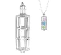 BENECREAT 925 Sterling Silver Long Tube Cage Pendants, Cage Pendant Charm for DIY Necklace Bracelet Jewelry Making, Birthday, Valentine's Day, Halloween Party Gift