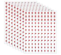 BENECREAT 960Pcs Map Location Stickers, Self Adhesive Indicator Labels, Map Pointer Stickers for Marking Camping Adventure Sites Travel Destinations Handmade Projects (Red)