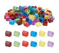 BENECREAT 96Pcs House Shape Blank Acrylic Tokens, 6 Colors Acrylic Board Chess Pieces for Making Creative Dice, Board Props, 13.5x9.5x12.5mm/0.5x0.4x0.5 Inch