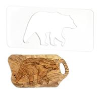 BENECREAT Acrylic Bear Router Template, Clear Router Inlay Template for Woodworking and Craft, Transparent Acrylic Template for Student Painting Supplies, Craft Projects (30×12.7cm)