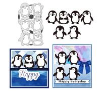 BENECREAT Animal Cutting Dies, Cute Penguin Carbon Steel Embossing Templates Metal Stencils for Scrapbooking, Album Photo, Card Making