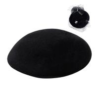 BENECREAT Black Vintage Round Fascinator Hat Base, 15cm/ 5.9inch Linen Mesh Millinery Base for Wedding Party Hat Craft Making, 3cm/ 1.2inch Thick