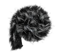 BENECREAT Black with White Faux Fur Ribbon, 1m×50mm/39×2inch Craft Faux Fur Fabric Pre Cut Rolls, Shaggy Furry Ribbon Roll for Pillowcase, Carpet, Clothing and DIY Handicrafts