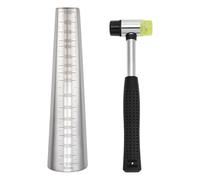 BENECREAT Bracelet Mandrel Sizer Set, Stainless Steel Round Bracelet Mandrel with Graduated, Adjust Jewelry Making Tool for Jewelry Makers DIY(with Iron Hammer)